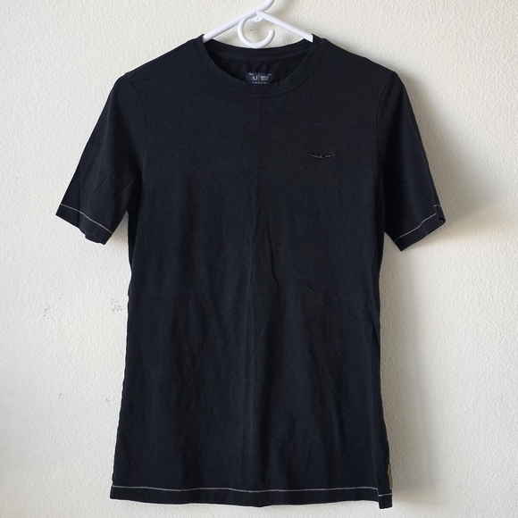 Armani Jeans # 34 Black Short Sleeve Tee - Picture 1 of 6